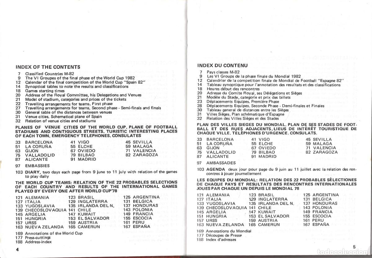 Coleccionismo deportivo: AGENDA MUNDIAL ESPA&Ntilde;A 82 - Foto 4