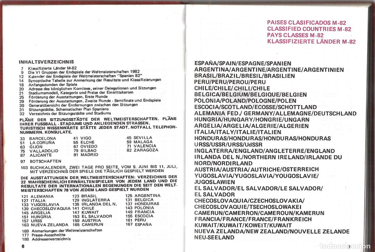 Coleccionismo deportivo: AGENDA MUNDIAL ESPA&Ntilde;A 82 - Foto 5