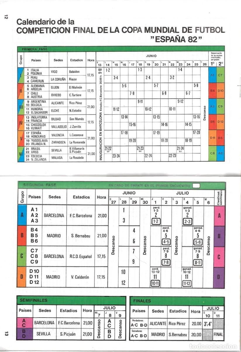 Coleccionismo deportivo: AGENDA MUNDIAL ESPA&Ntilde;A 82 - Foto 7