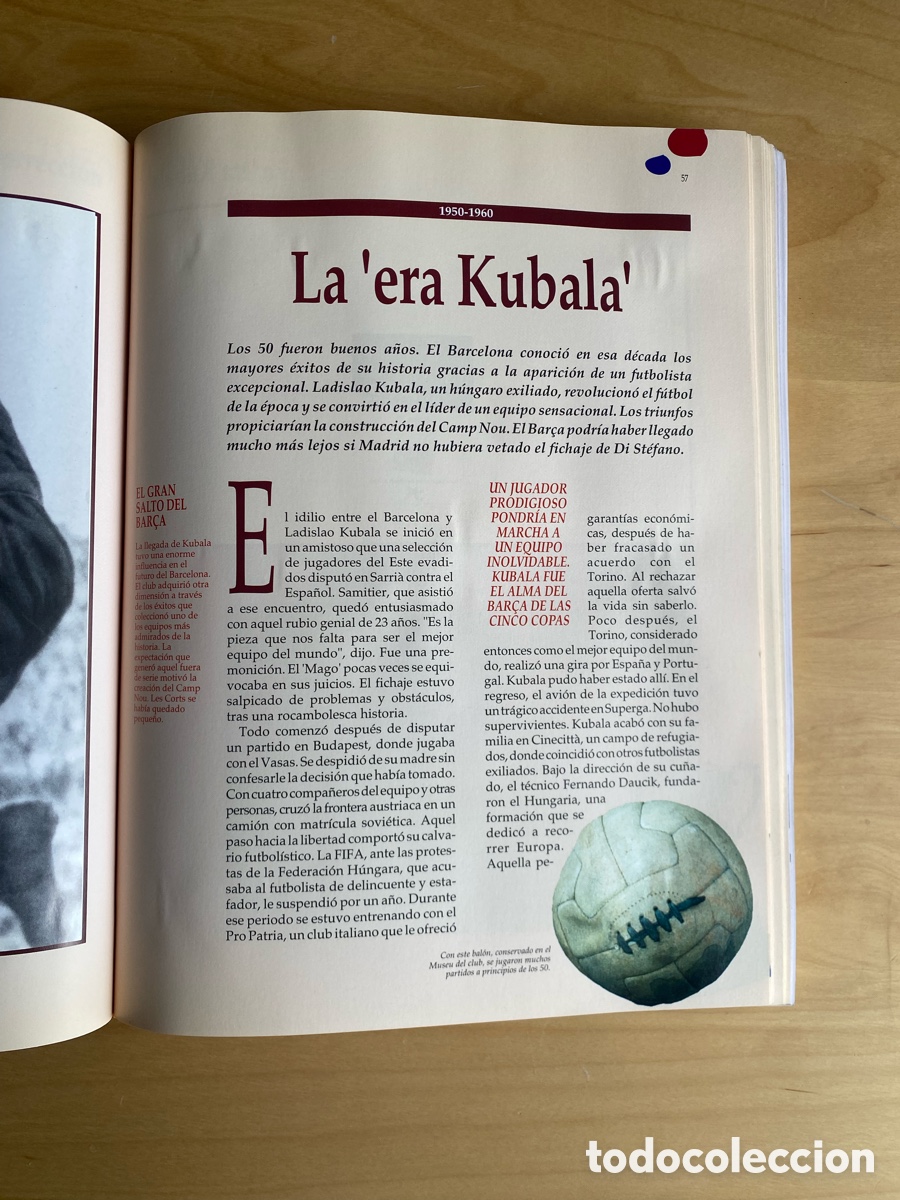Coleccionismo deportivo: Libro de Oro del Bar&ccedil;a 1899-1995 (completo) - Foto 6