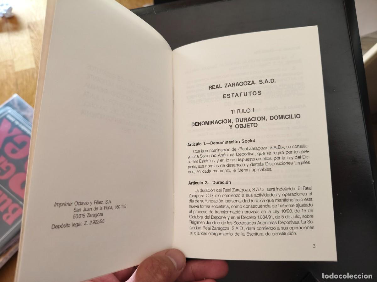 Coleccionismo deportivo: Real Zaragoza. Estatutos Sociales - Foto 2