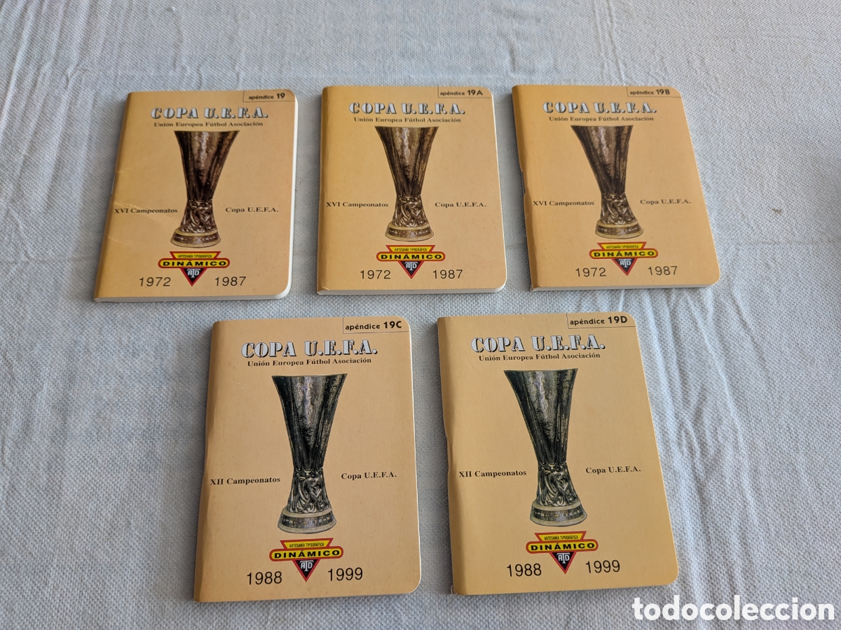 Coleccionismo deportivo: Calendario DIN&Aacute;MICO Futbol Copa UEFA 1972 - 1987 1988 - 1999 Apendices 19 19A 19B 19C 19D