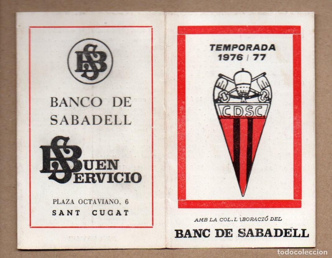 Coleccionismo deportivo: CALENDARIO DE LA SEGUNDA CATEGORIA REGIONAL, TEMPORADA 1976 - 77 DEL C. D. S. C. (C. D. SANT CUGAT)