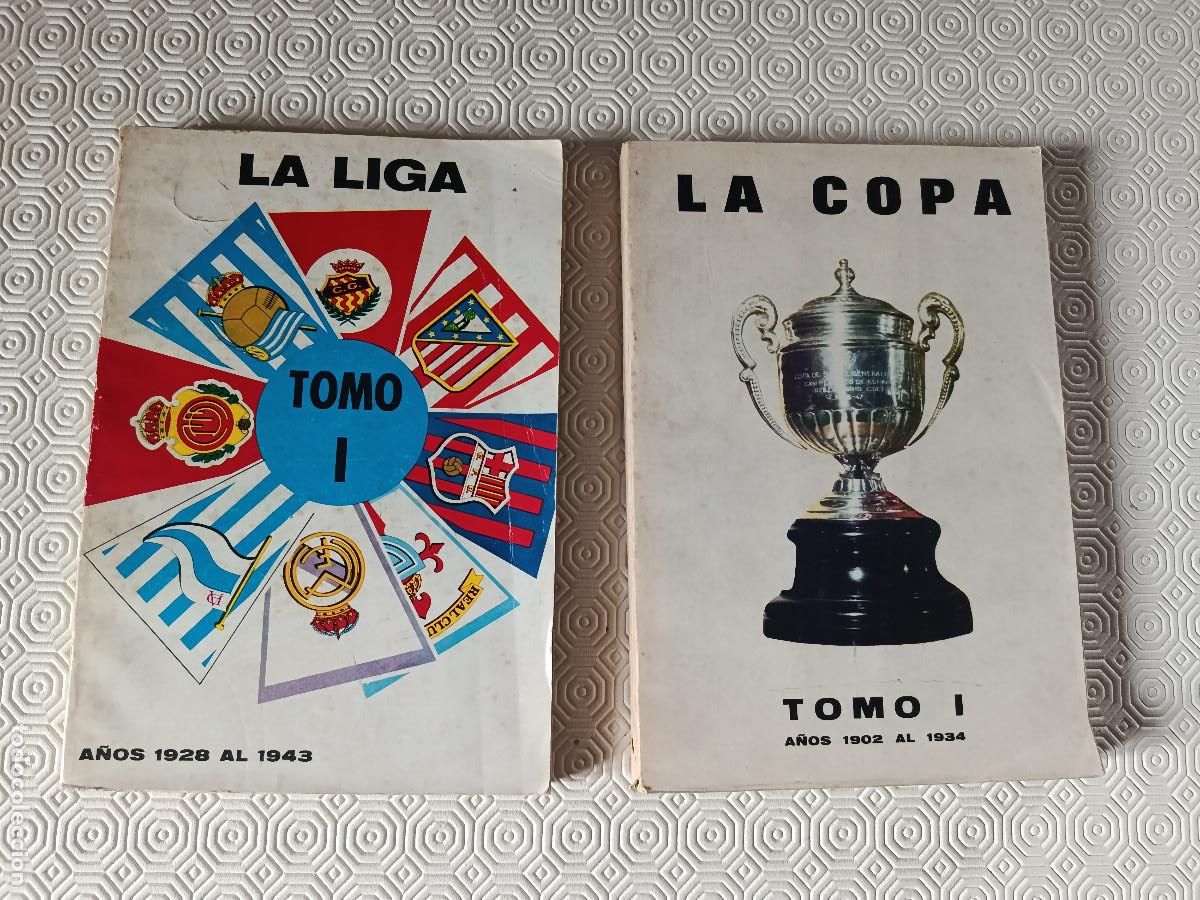 Coleccionismo deportivo: LOTE 2 LIBROS FUTBOL ESPA&Ntilde;A. LA COPA TOMO 1. 1902 A 1934. LA LIGA TOMO 1. 1928 A 1943. COMPLETOS.