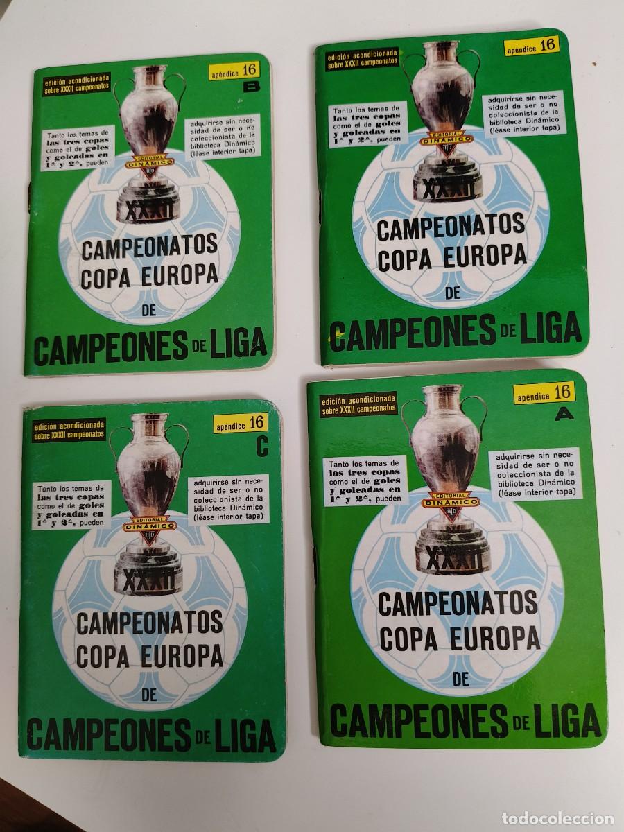Coleccionismo deportivo: XXXII CAMPEONATOS DE EUROPA DE CAMPEONES DE LIGA. EDICIONES DINAMICO. 4 LIBRITOS. APENDICE 16, 16 A,
