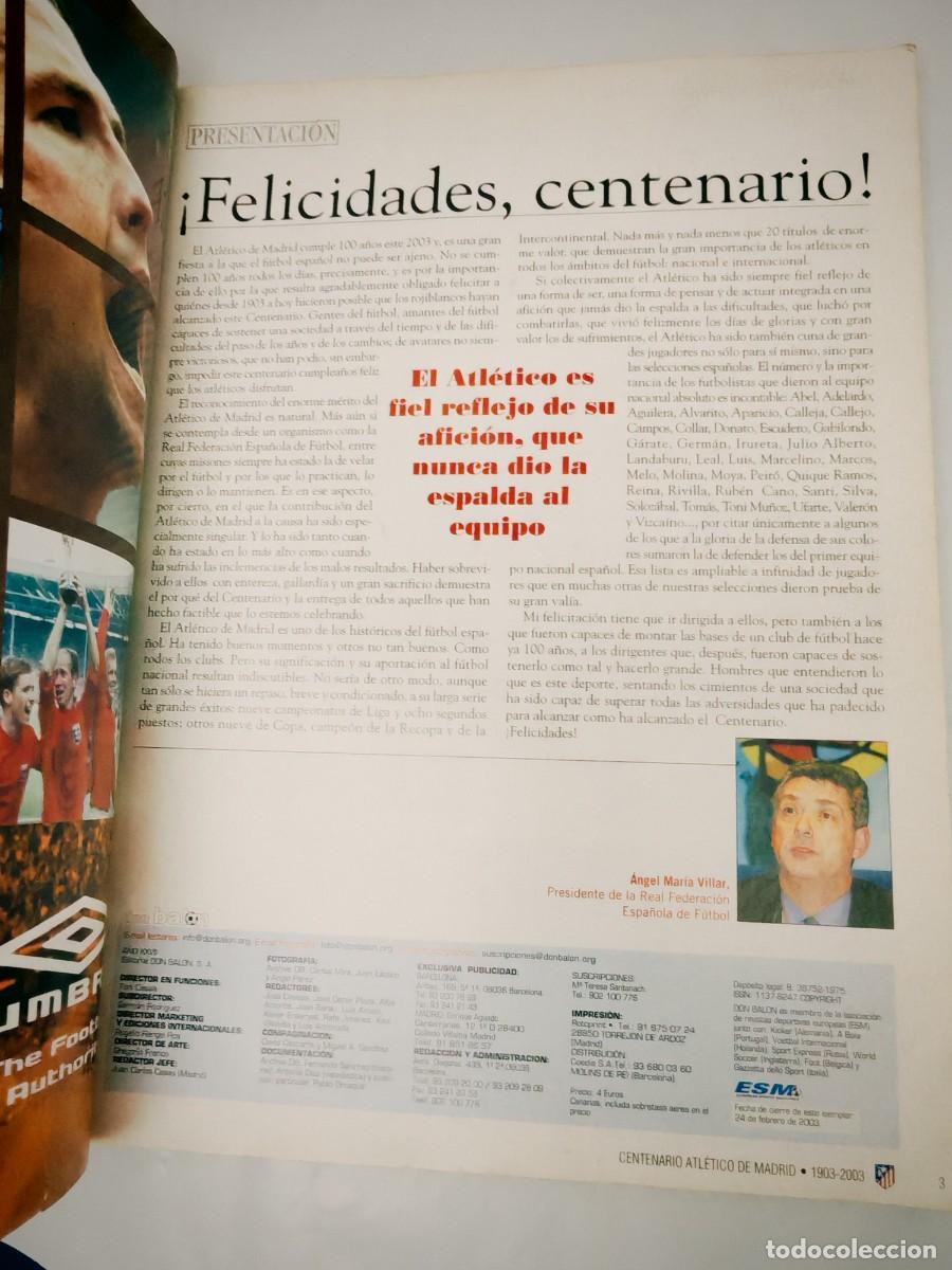 Coleccionismo deportivo: Don Bal&oacute;n Edici&oacute;n Especial: Centenario Atl&eacute;tico de Madrid - Foto 4