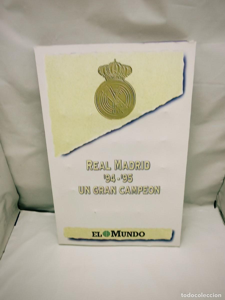 Coleccionismo deportivo: REAL MADRID 94-95. Un Gran Campe&oacute;n (Carpeta con 24 fichas y 24 pins)
