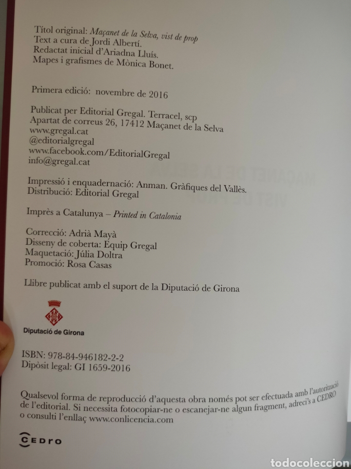 Libros: LIBRO MA&Ccedil;ANET DE LA SELVA (GIRONA) VIST DE PROP GREGAL 2016 - Foto 5