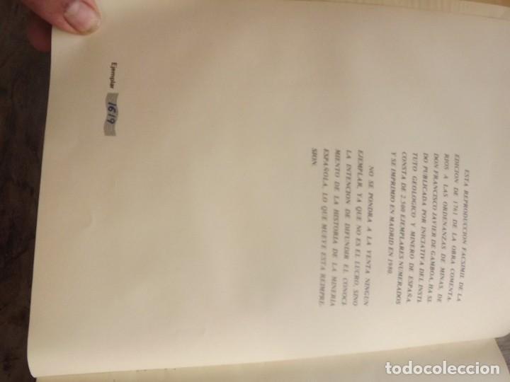 Libros: COMENTARIOS A LAS ORDENAZAS DE MINAS.GAMBOA (FACSIMIL) - Foto 2