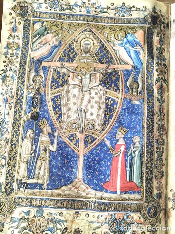 Libros: Estatutos de la Orden del Esp&iacute;ritu Santo, s. XIV, pergamino natural. Copia original. Scriptori (5*+)