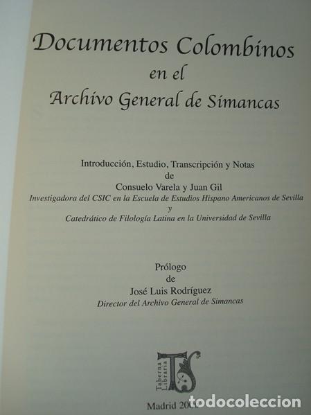 Libros: Documentos colombinos en el Archivo General de Simancas. Facs&iacute;mil - Foto 3