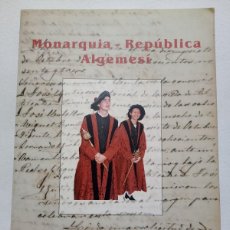 Libros: MONARQUÍA- REPÚBLICA EN ALGEMESÍ (VALENCIA). Lote 396380269