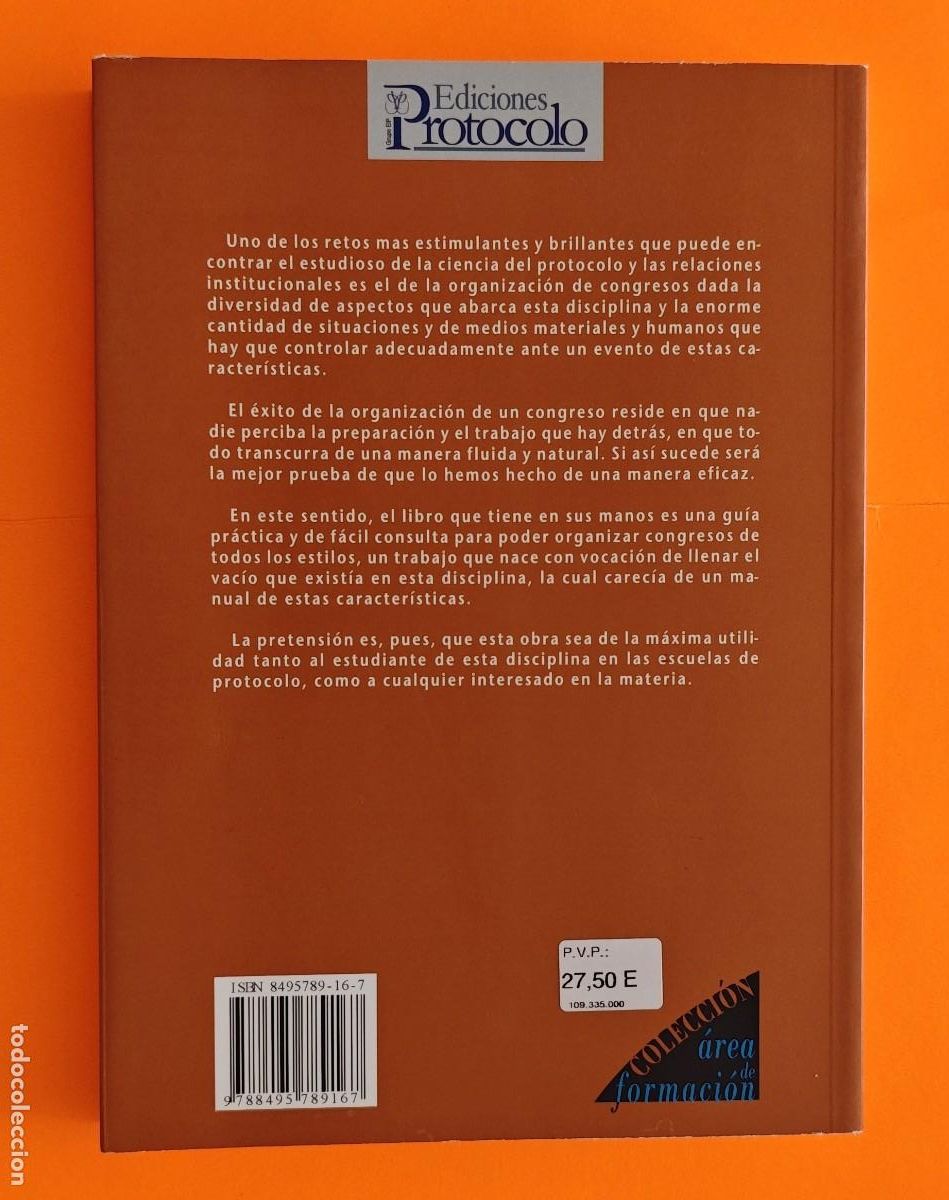 Libros: LA ORGANIZACION DE CONGRESOS Y SU PROTOCOLO - LIBRO - Foto 2