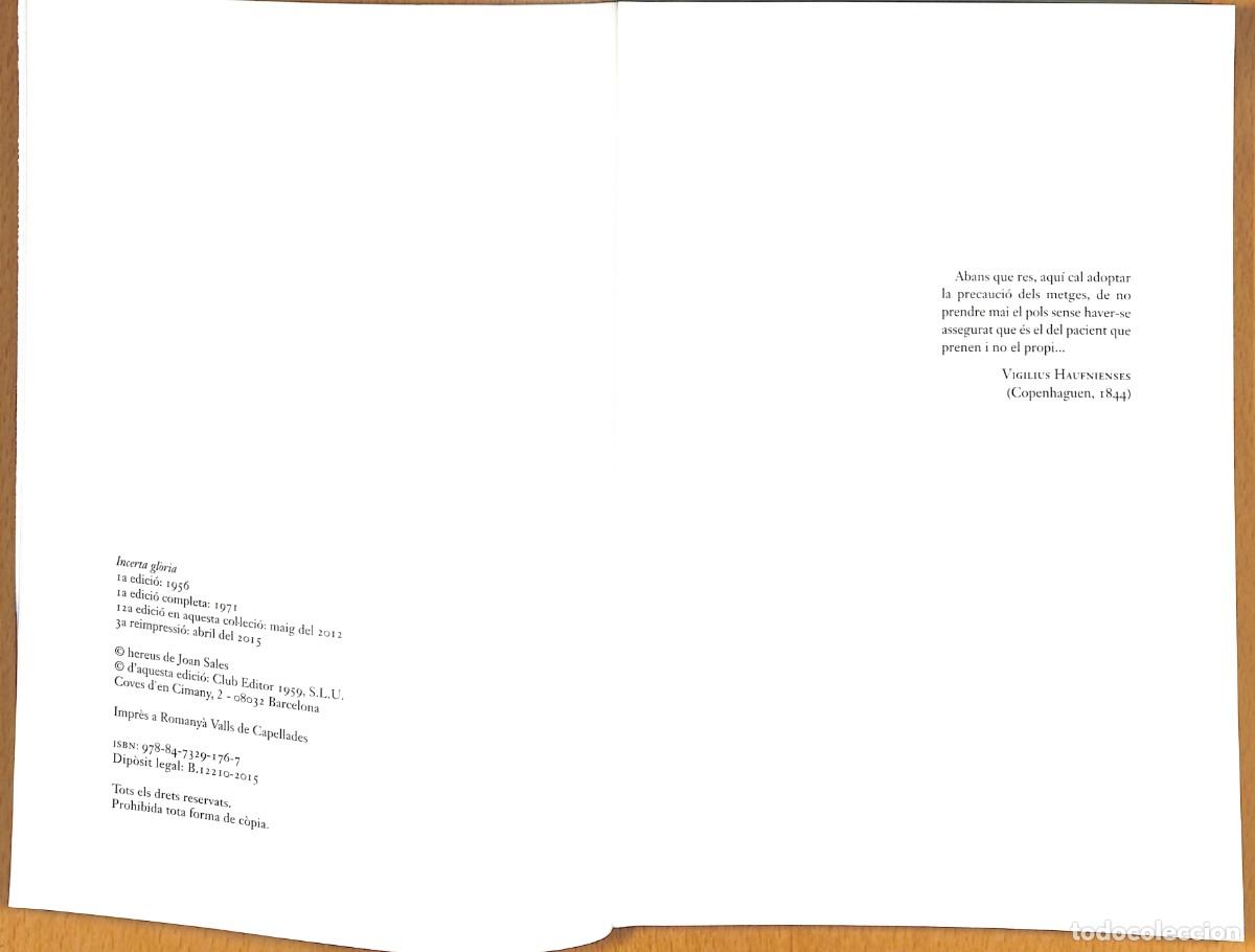 Libros: INCERTA GLORIA de JOAN SALES - Foto 3