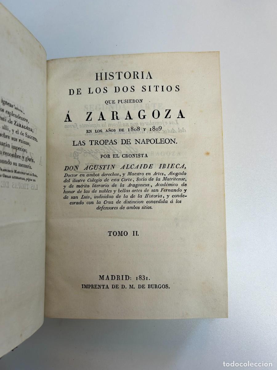 Libros: Historia de los dos sitios que pusieron a Zaragoza en los a&ntilde;os de 1808 y 1809 las tropas de Napole&oacute;n