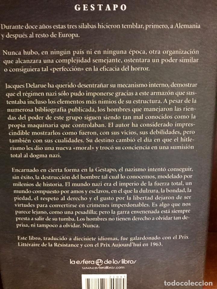 Libros: LIBRO - HISTORIA DE LA GESTAPO DE JACQUES DELARUE - LA ESFERA DE LOS LIBROS - Foto 3