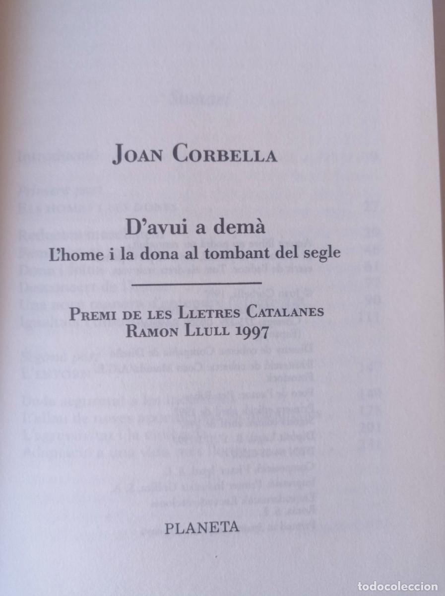 Libros: Davui a dem&agrave; Joan Corbella en Catal&aacute;n - Foto 4