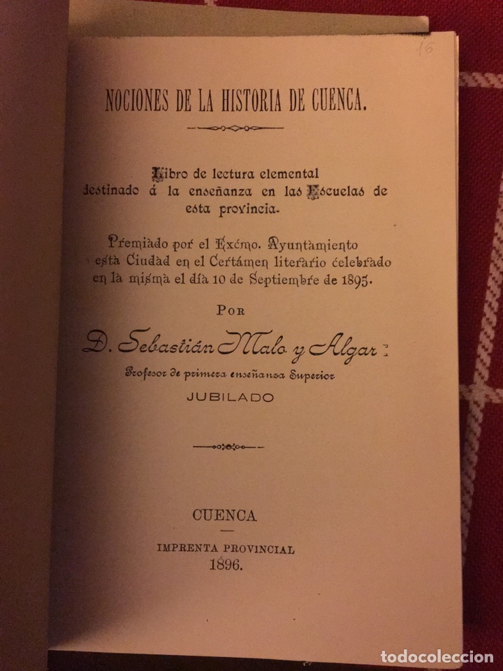 Libros: Nociones para la historia de cuenca 1896 - Foto 2