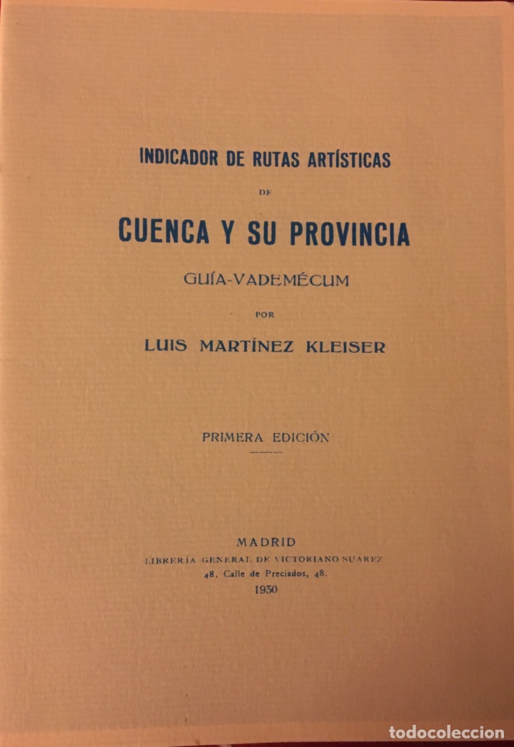 Libros: Cuenca y su provincia Luis Mart&iacute;nez kleiser 1930 - Foto 1