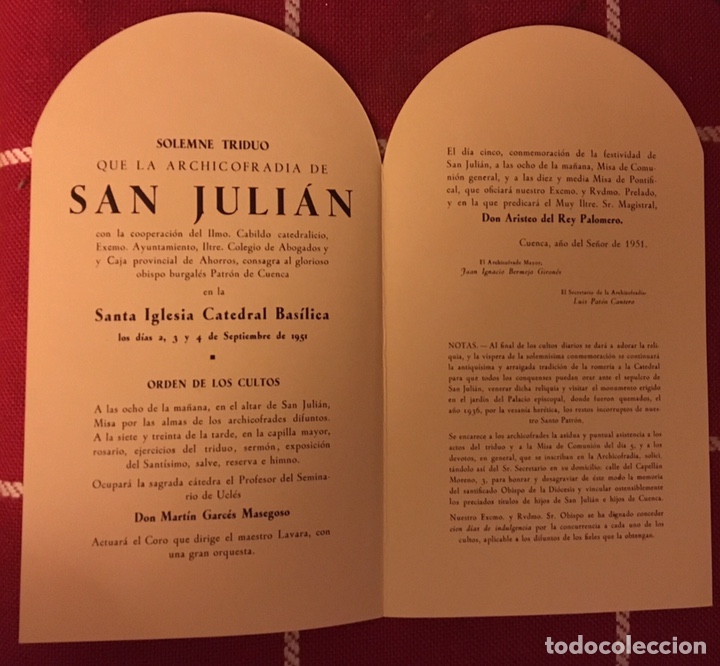 Libros: Triduo a San Juli&aacute;n 1951 cuenca - Foto 2