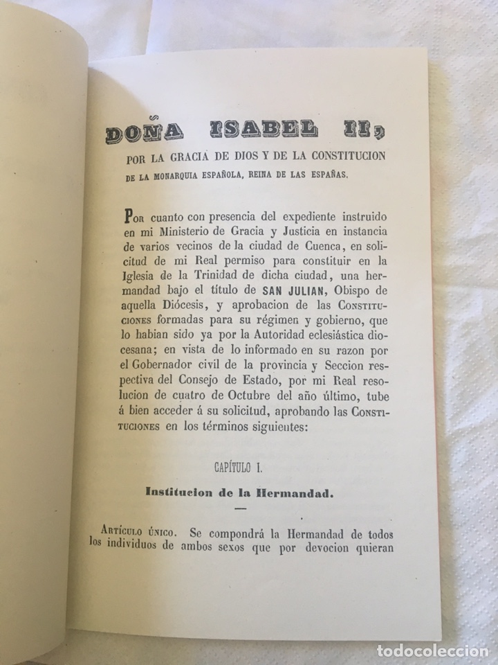 Libros: Cuenca 1866 constituciones San Juli&aacute;n - Foto 3