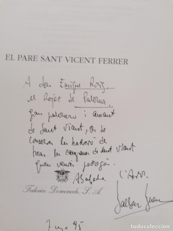 Libros: EL PARE SANT VICENT Ferrer con dedicatoria - Foto 2