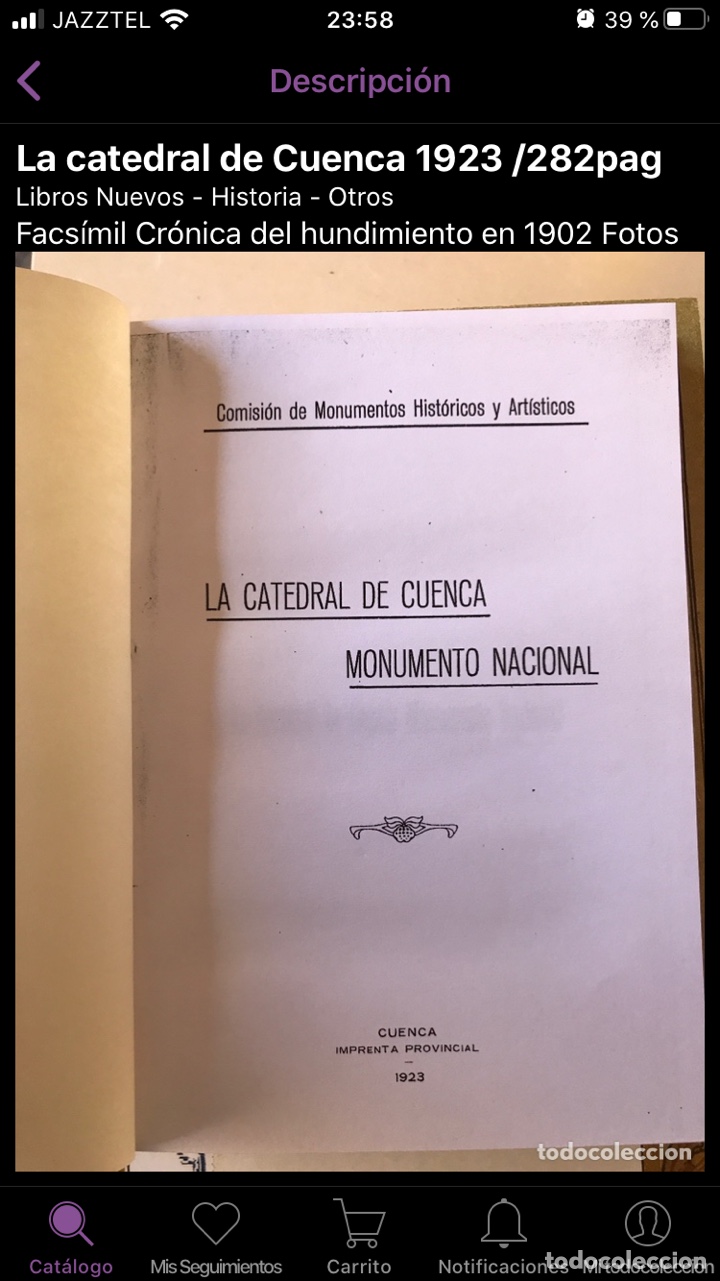 Libros: Cr&oacute;nica del hundimiento de la Catedral de Cuenca 1923 - Foto 3