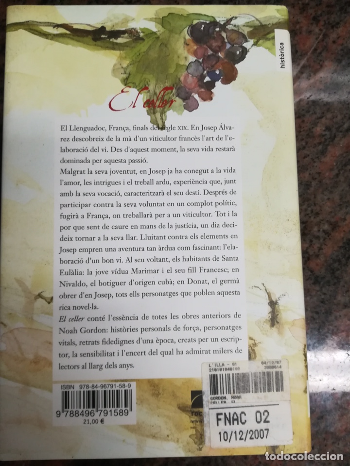 Libros: Libro &ldquo; El celler&rdquo; de Noah Gordon. En catal&aacute;n. - Foto 2
