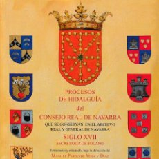 Libros: PROCESOS DE HIDALGUÍA CONS. REAL NAVARRA SIGLO XVII SECRETARÍA DE SOLANO - E. HIDALGUÍA 2021. Lote 313124308
