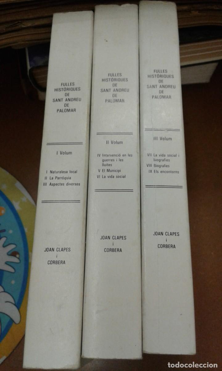 Libros: FULLES Hist&ograve;riques de ST,Andreu de Palomar ( 3 volms) - Foto 4