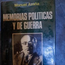 Libros: MANUEL AZAÑA.MEMORIAS POLÍTICAS Y DE GUERRA. Lote 400719779