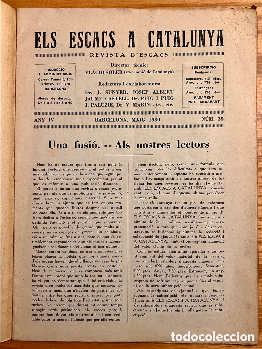 Libros: Els Escacs a Catalunya - Maig 1930 - Foto 4