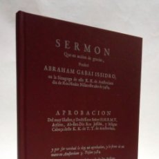 Libros: GABAY IZIDRO, ABRAHAM. SERMÓN DEDICADO EN ACCIÓN DE GRACIAS, AL SR. MOSEH DE ABRAHAM PEREIRA...2015.. Lote 403195704