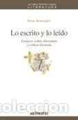 Libros: Lo escrito y lo le&iacute;do - Ensayos sobre literatura y cr&iacute;tica literaria Rosa Romojaro