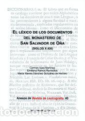 Libros: El l&eacute;xico de los documentos del monasterio de San Salvador de O&ntilde;a (siglos X-XIII) - S&aacute;nchez