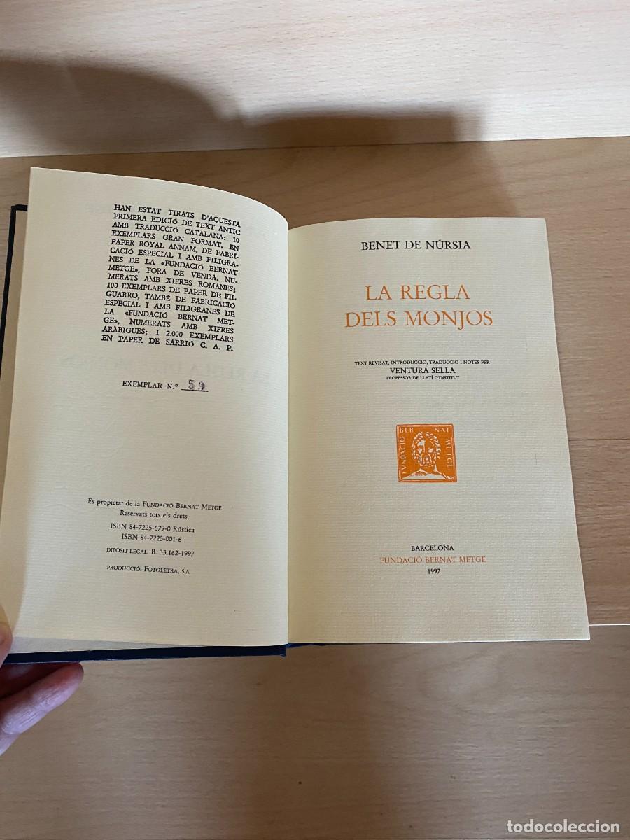 books: B. de N&uacute;rsia, La regla dels Monjos, F.Bernat Metge,Escriptors Cristians, numerat 59/2000
