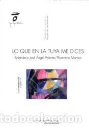 Libros: Lo que en la tuya me dices - Valladares, Saturnino