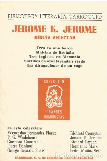 Libros: OBRAS SELECTAS - JEROME K. JEROME - CARROGGIO - Foto 5