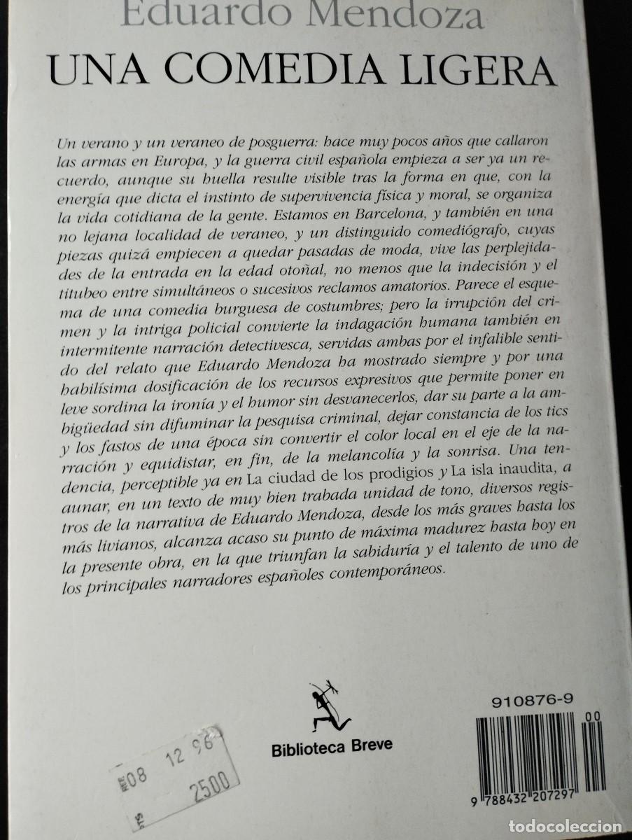 Libros: UNA COMEDIA LIGERA (EDUARDO MENDOZA) - Foto 2