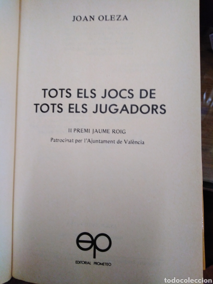 Libros: TOTS ELS JOCS DE TOTS ELS JUGADORS-JOAN OLEZA-COLECCION MALVARROSA-1981 - Foto 4 - 245545985