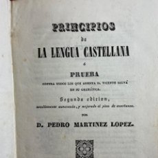 Libros: PRINCIPIOS LENGUA CASTELLANA. 2A EDICION. PEDRO MARTINEZ LOPEZ. MADRID. 1841. Lote 402903664