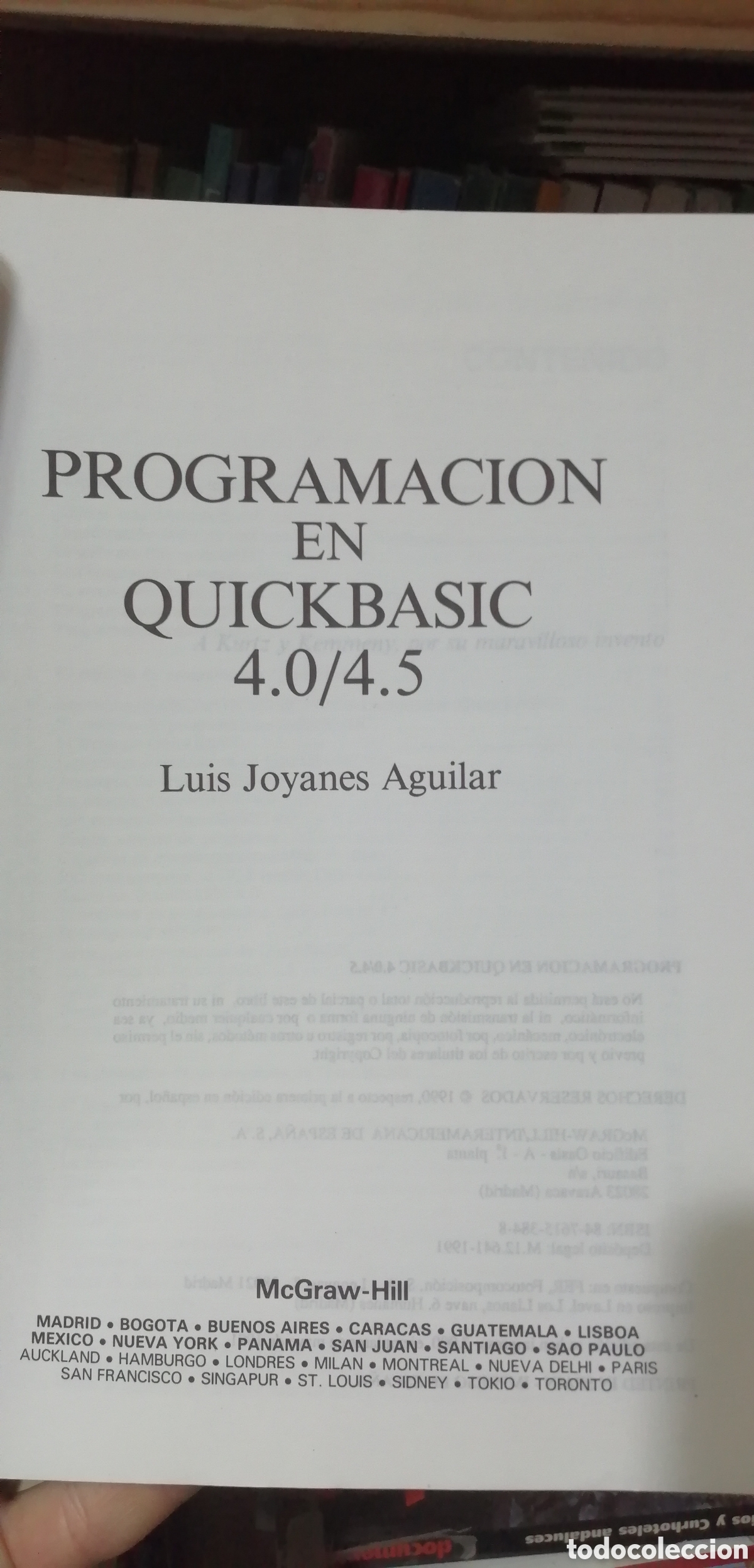 Libros: Programaci&oacute;n en Quick Basic 4.0 /4.5 Lu&iacute;s Jollanes McGraw Hill 1991 - Foto 5