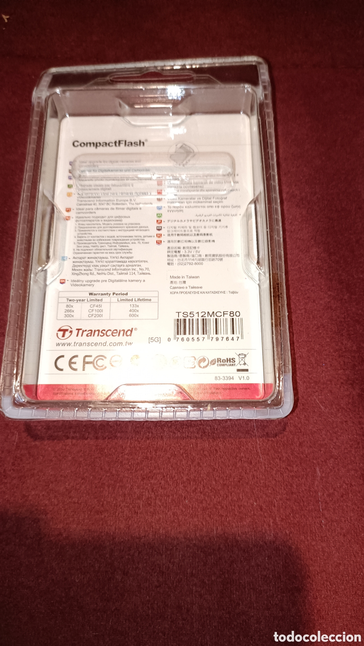 Libros: Tarjeta memoria Compact Flash Transcend 512 MB sin abrir. - Foto 2