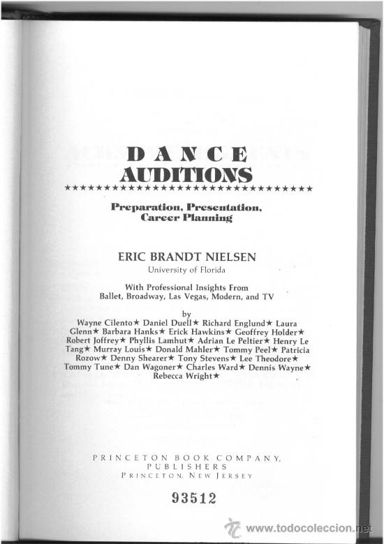 Libros: Eric Brandt Nielsen: Dance auditions - Danza - Audiciones - Foto 1