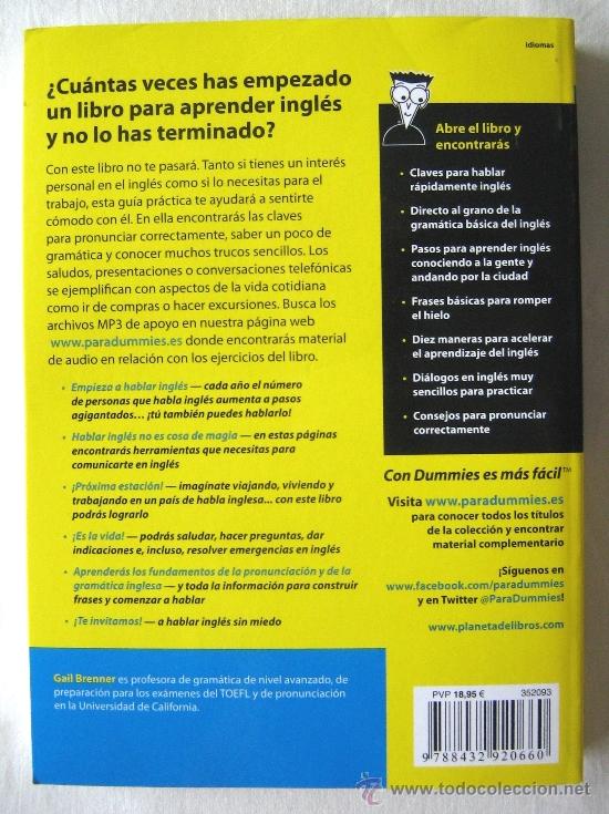 Libros: INGL&Eacute;S PARA DUMMIES. BRENNER. El libro de ingl&eacute;s para todos - Foto 2