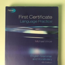 Libros: FIRST CERTIFICATE LANGUAGE PRACTICE, MICHAEL VINCE, 4TH ED, MACMILLAN. Lote 314910113