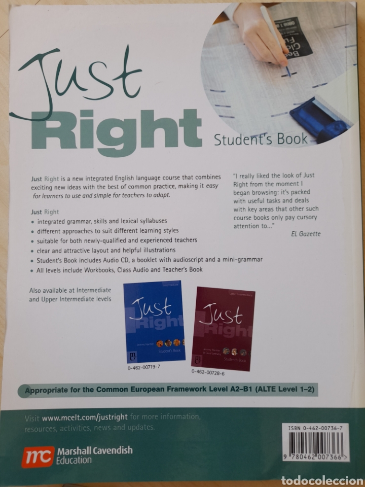 Libros: Just Right Pre Intermediate. Students book &Workbook con soluciones - Foto 2