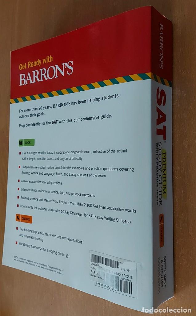 Libros: Libro SAT PREMIUM STUDY GUIDE BY BARRONS a&ntilde;o 2019 - Foto 2