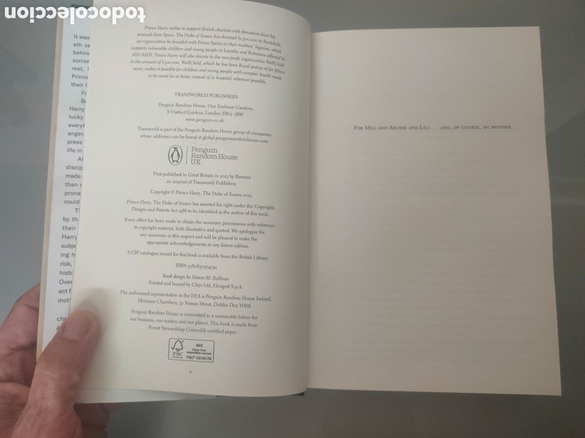 Libros: LIBRO PRINCE HARRY SPARE 2023 INGLES EDITORIAL BANTAM - Foto 4
