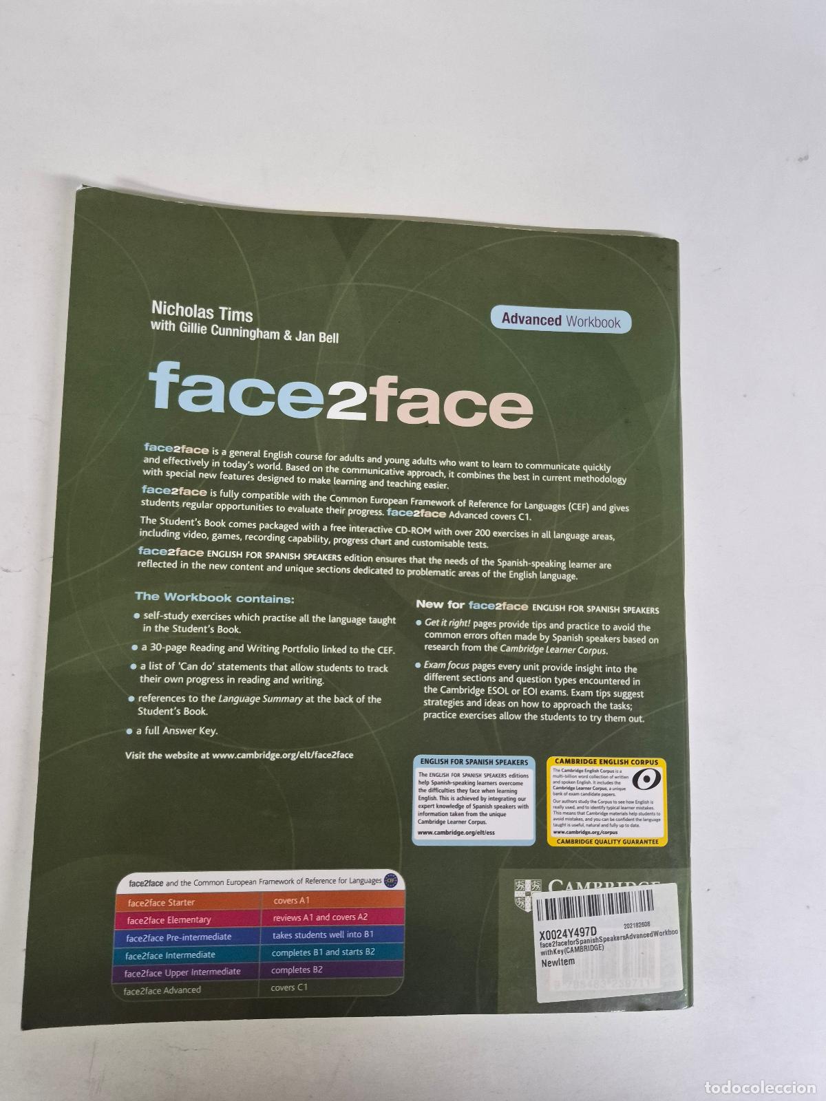 B&uuml;cher: face2face for Spanish Speakers Advanced Workbook with Key (CAMBRIDGE) - Tims, Nicholas; Cunningham,